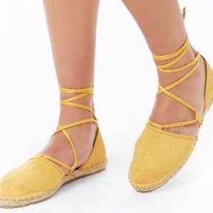 Faux Suede Espadrille Flats